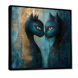 Viking Blue Freyja's Cats - Cat Framed Canvas Art