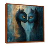 Viking Blue Freyja's Cats - Cat Framed Canvas Art