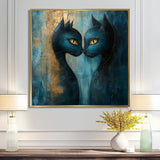 Viking Blue Freyja's Cats - Cat Framed Canvas Art