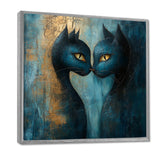 Viking Blue Freyja's Cats - Cat Framed Canvas Art