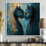 Viking Blue Freyja's Cats - Cat Framed Canvas Art