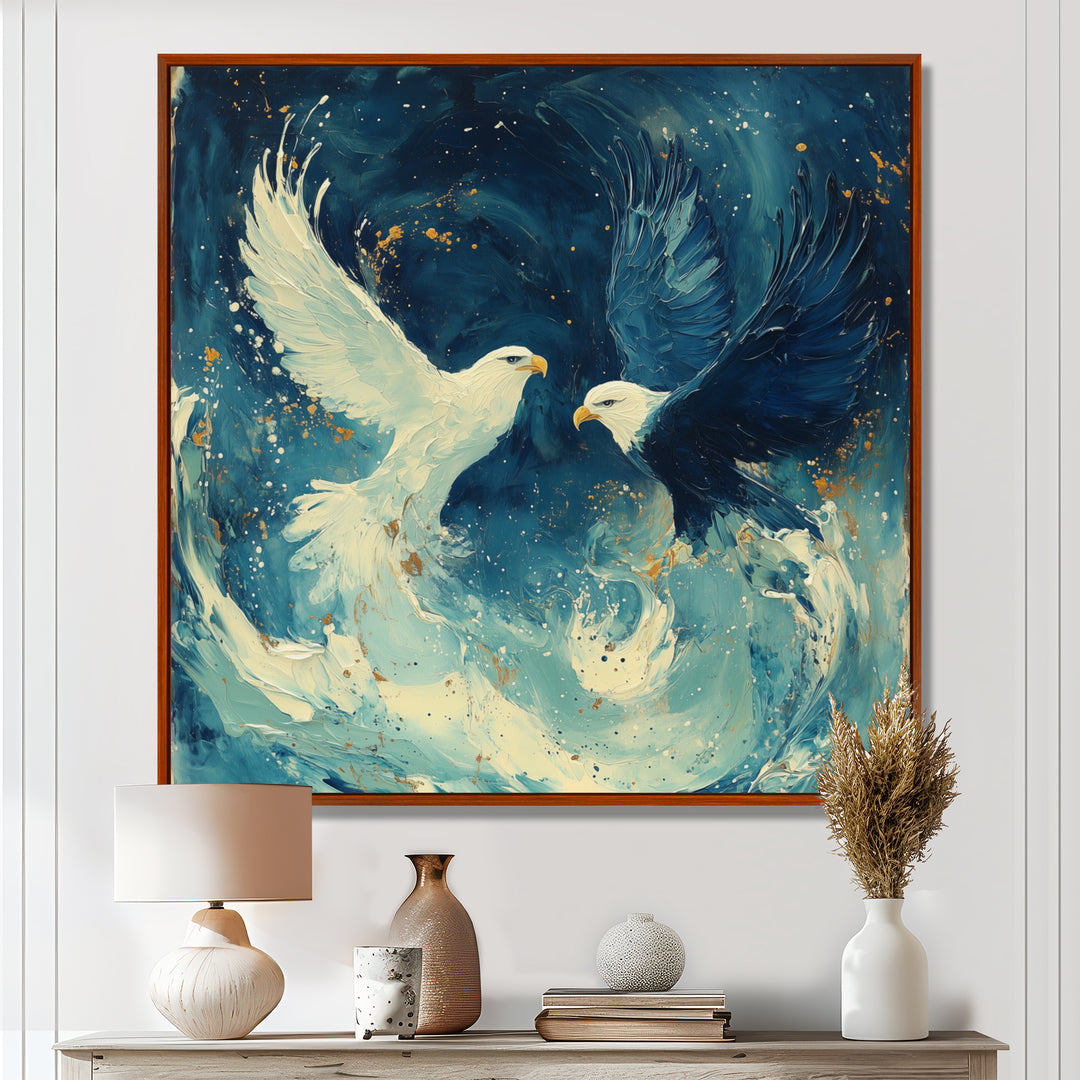 White Eagle Odins Eagles - Eagle Large Canvas Wall Art