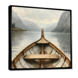 Brown Vikings Boat Fjords Tranquility I - Vikings Boat Canvas Wall Art
