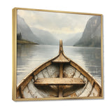 Brown Vikings Boat Fjords Tranquility I - Vikings Boat Canvas Wall Art