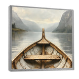 Brown Vikings Boat Fjords Tranquility I - Vikings Boat Canvas Wall Art