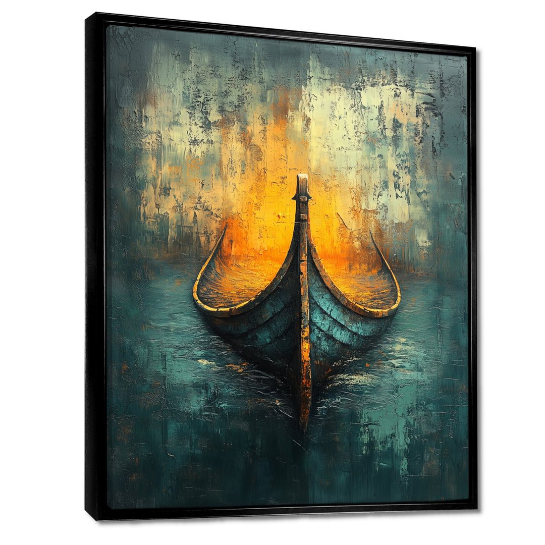 Yellow Vikings Boat Longships Speed - Vikings Boat Canvas Wall Art