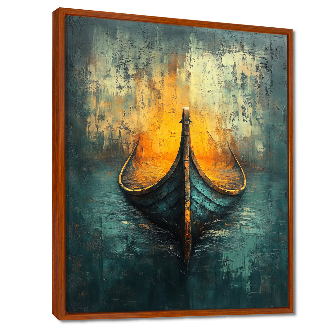 Yellow Vikings Boat Longships Speed - Vikings Boat Canvas Wall Art