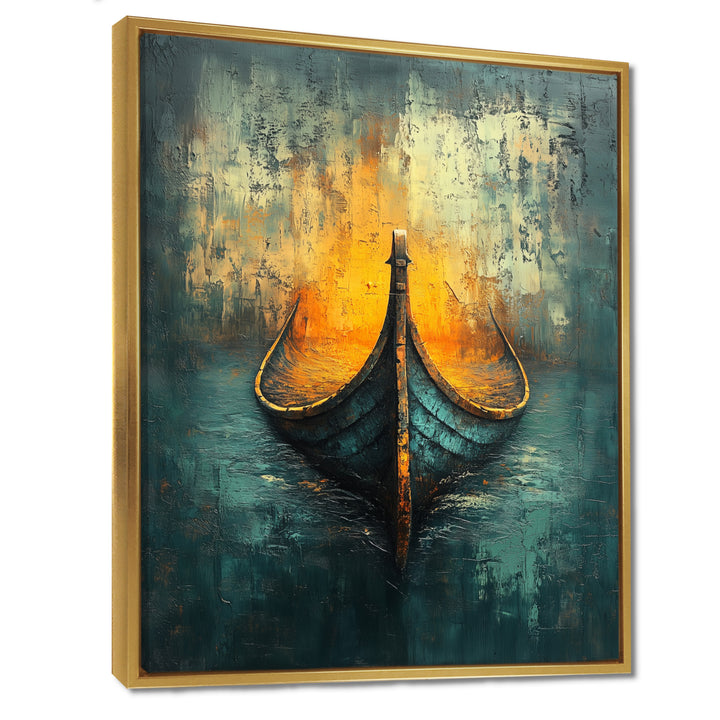 Yellow Vikings Boat Longships Speed - Vikings Boat Canvas Wall Art