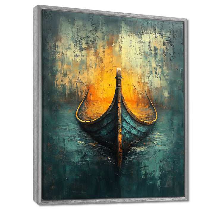 Yellow Vikings Boat Longships Speed - Vikings Boat Canvas Wall Art