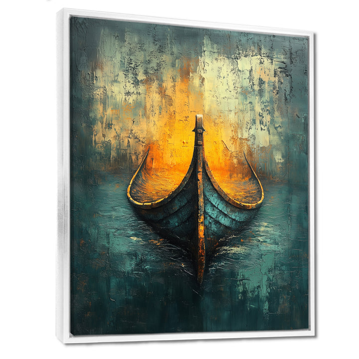 Yellow Vikings Boat Longships Speed - Vikings Boat Canvas Wall Art