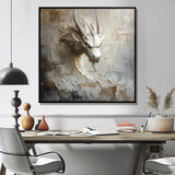 Mythology White Dragons Head - Dragons Living Room Wall Art