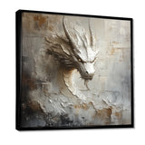 Mythology White Dragons Head - Dragons Living Room Wall Art