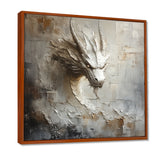 Mythology White Dragons Head - Dragons Living Room Wall Art