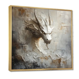 Mythology White Dragons Head - Dragons Living Room Wall Art