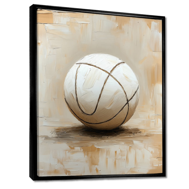 White Volleyball Ballon Minimalism Vibes - Volleyball Canvas Wall Art
