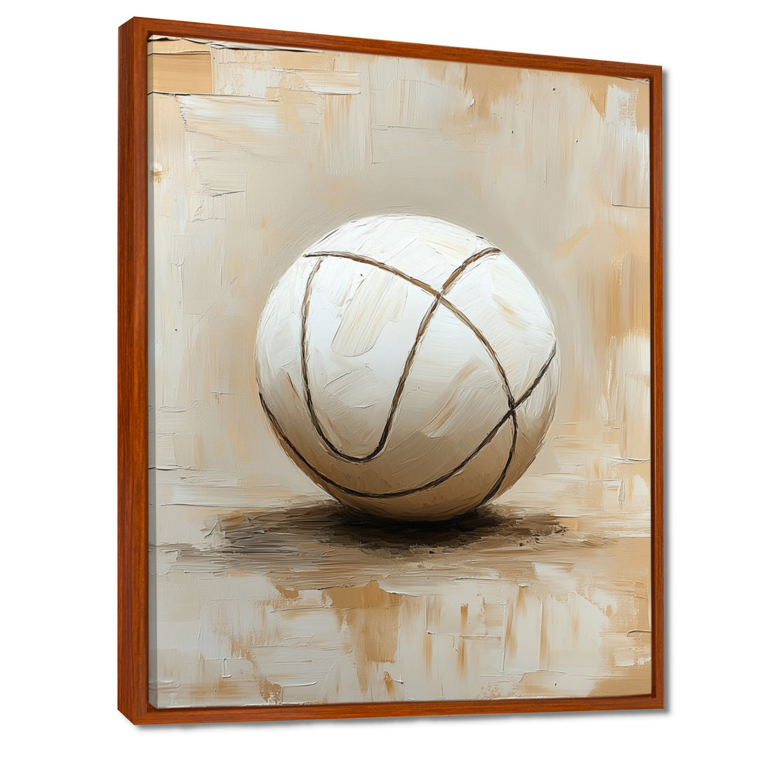 White Volleyball Ballon Minimalism Vibes - Volleyball Canvas Wall Art