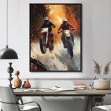 Orange Moto X Head-To-Head Accented With Black - Dirt Bike Canvas Wall Art