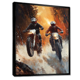 Orange Moto X Head-To-Head Accented With Black - Dirt Bike Canvas Wall Art