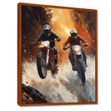 Orange Moto X Head-To-Head Accented With Black - Dirt Bike Canvas Wall Art