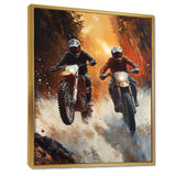 Orange Moto X Head-To-Head Accented With Black - Dirt Bike Canvas Wall Art