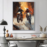 Orange Moto X Head-To-Head Accented With Black - Dirt Bike Canvas Wall Art
