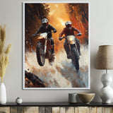Orange Moto X Head-To-Head Accented With Black - Dirt Bike Canvas Wall Art