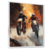 Orange Moto X Head-To-Head Accented With Black - Dirt Bike Canvas Wall Art