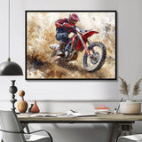 Red Moto X Mayhem Accented With Black I - Dirt Bike Canvas Wall Art