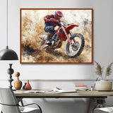 Red Moto X Mayhem Accented With Black I - Dirt Bike Canvas Wall Art
