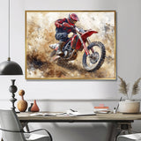 Red Moto X Mayhem Accented With Black I - Dirt Bike Canvas Wall Art