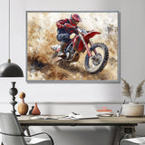 Red Moto X Mayhem Accented With Black I - Dirt Bike Canvas Wall Art