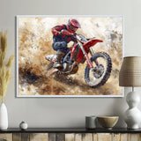 Red Moto X Mayhem Accented With Black I - Dirt Bike Canvas Wall Art