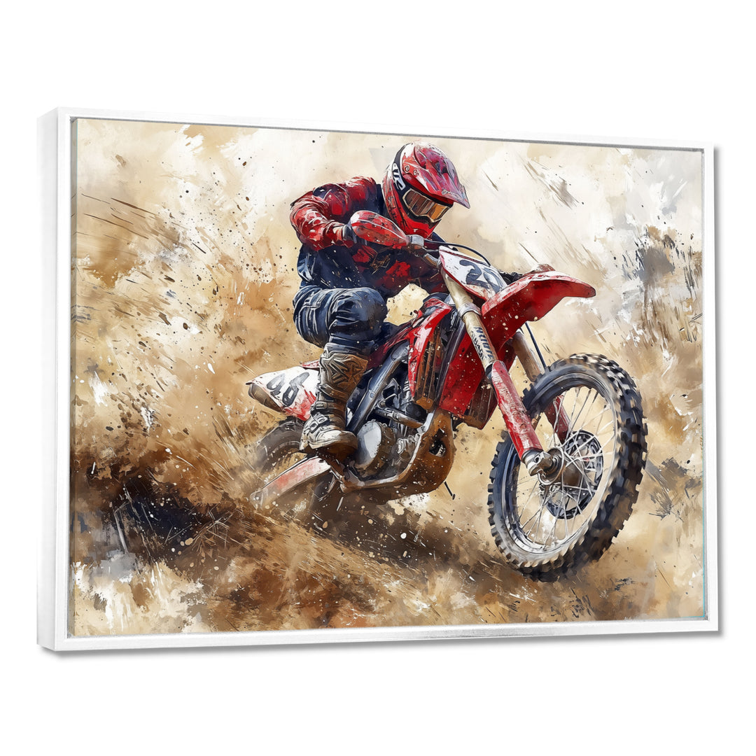 Red Moto X Mayhem Accented With Black I - Dirt Bike Canvas Wall Art