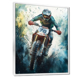 Green Moto X Step-Up Accented With Yellow I - Dirt Bike Canvas Wall Art