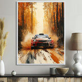 Orange Rally Car Rallycross Accented With Red - Cars Off-Roadcanvas Canvas Wall Art