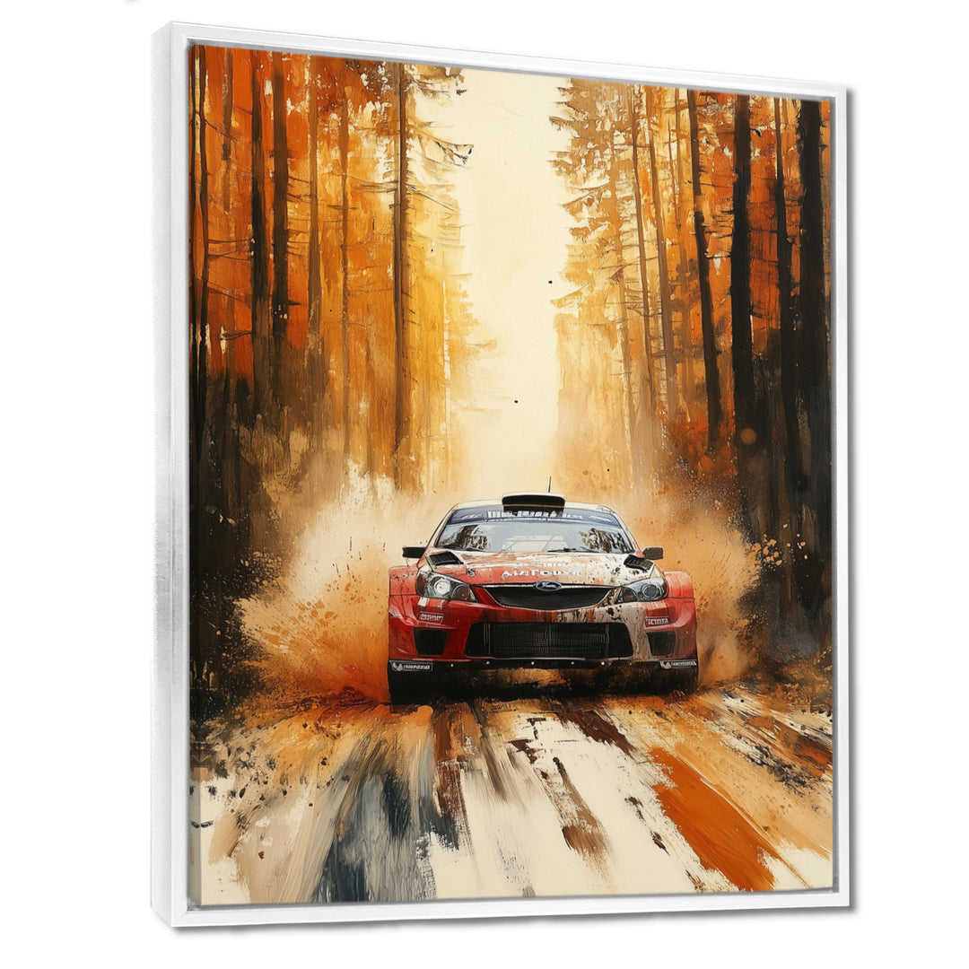 Orange Rally Car Rallycross Accented With Red - Cars Off-Roadcanvas Canvas Wall Art