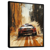 Red Rally Car Rallycross Accented With Orange - Cars Off-Roadcanvas Canvas Wall Art