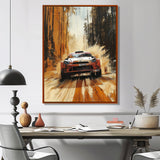 Red Rally Car Rallycross Accented With Orange - Cars Off-Roadcanvas Canvas Wall Art