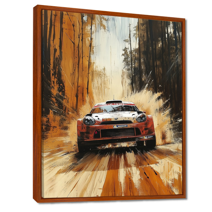 Red Rally Car Rallycross Accented With Orange - Cars Off-Roadcanvas Canvas Wall Art