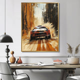 Red Rally Car Rallycross Accented With Orange - Cars Off-Roadcanvas Canvas Wall Art