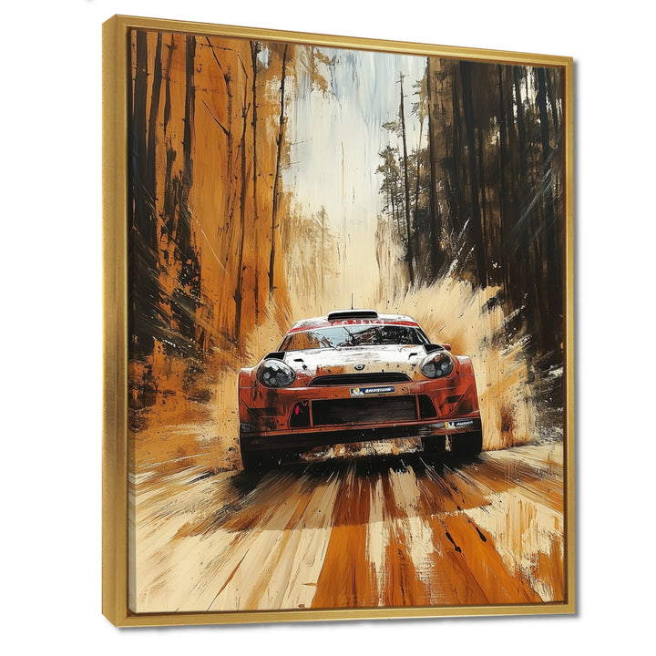 Red Rally Car Rallycross Accented With Orange - Cars Off-Roadcanvas Canvas Wall Art