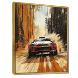Red Rally Car Rallycross Accented With Orange - Cars Off-Roadcanvas Canvas Wall Art