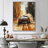 Red Rally Car Rallycross Accented With Orange - Cars Off-Roadcanvas Canvas Wall Art