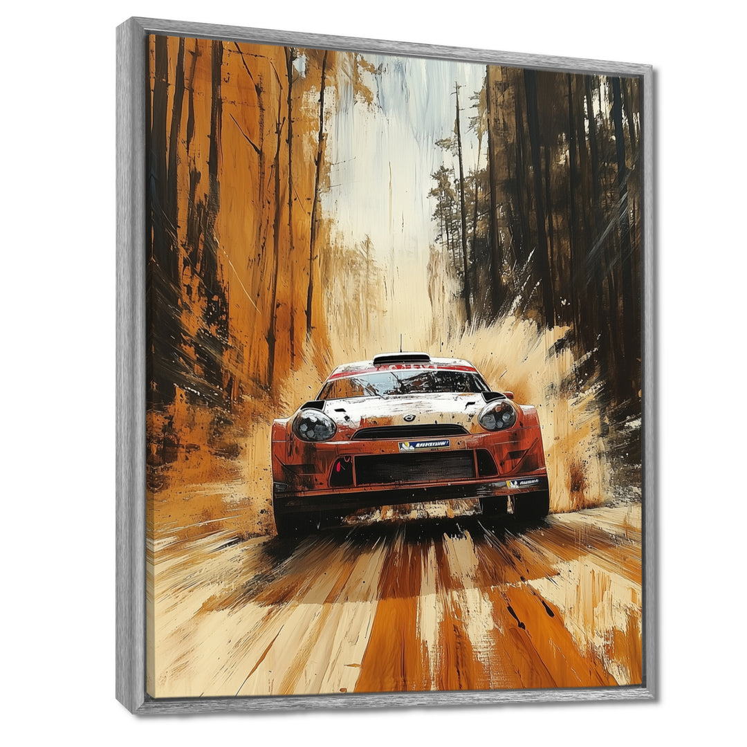 Red Rally Car Rallycross Accented With Orange - Cars Off-Roadcanvas Canvas Wall Art