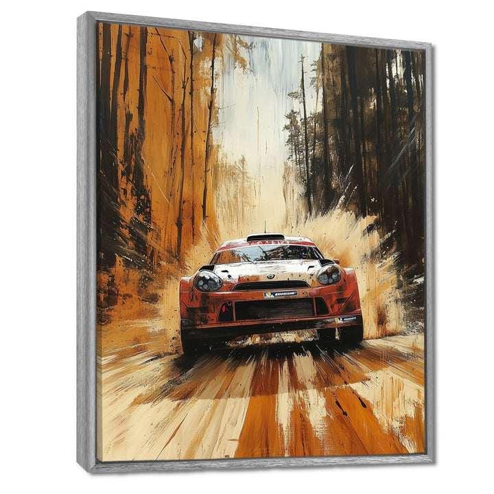 Red Rally Car Rallycross Accented With Orange - Cars Off-Roadcanvas Canvas Wall Art