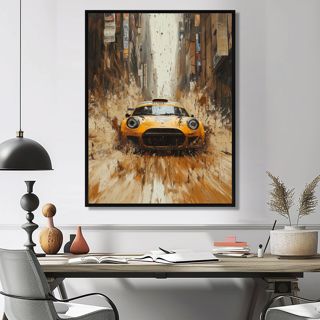 Yellow Off Road Rallycross Racing - Cars Off-Roadcanvas Canvas Wall Art