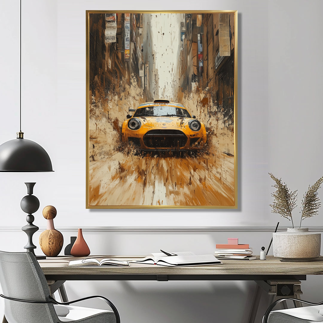Yellow Off Road Rallycross Racing - Cars Off-Roadcanvas Canvas Wall Art