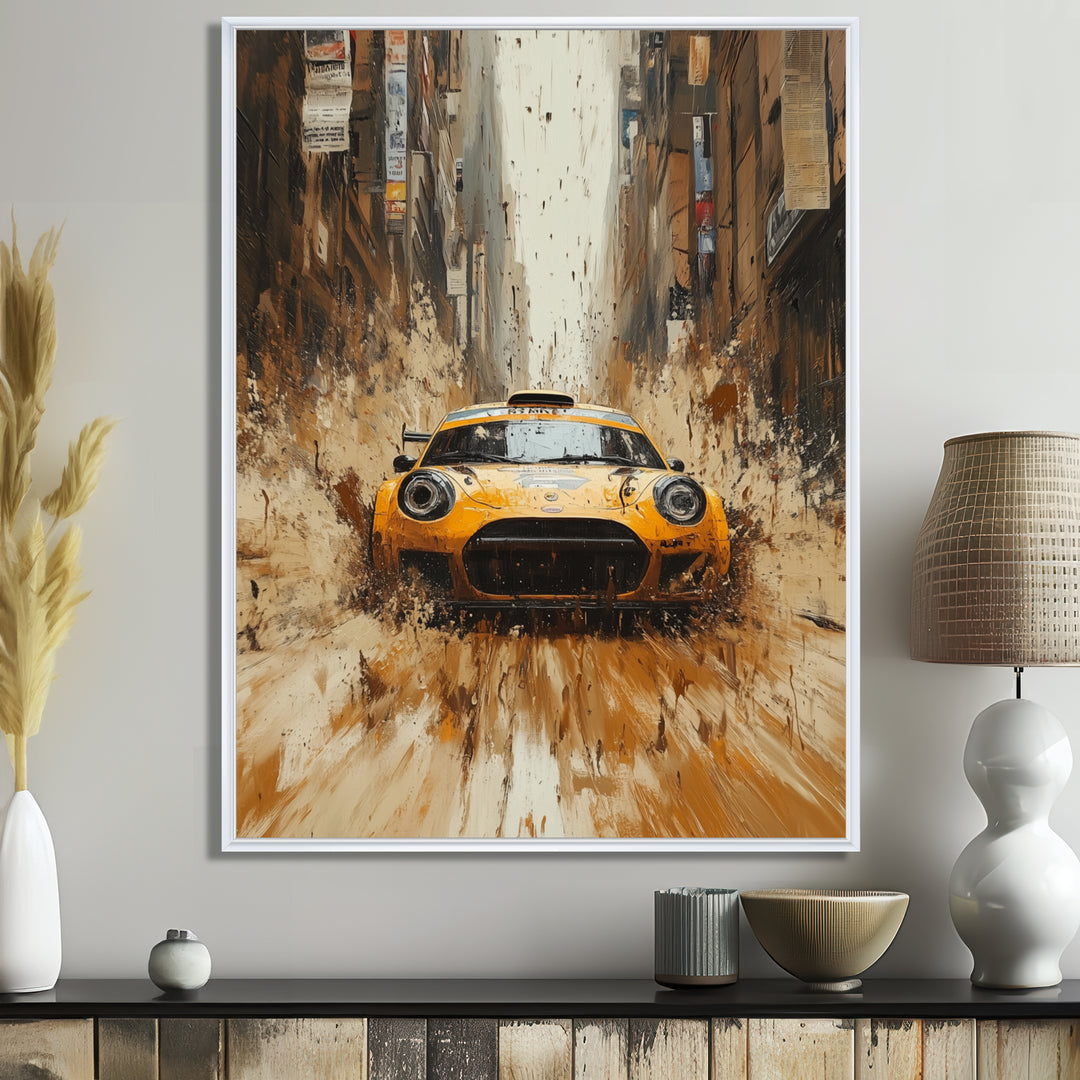 Yellow Off Road Rallycross Racing - Cars Off-Roadcanvas Canvas Wall Art