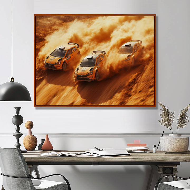 Orange Rally Car Rush Accented With Black - Cars Off-Roadcanvas Canvas Wall Art