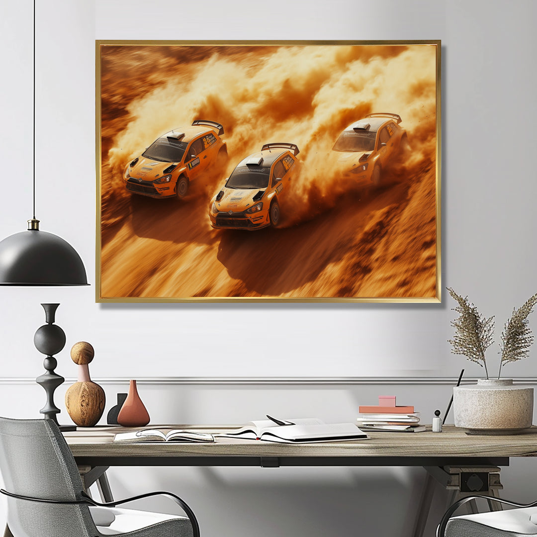 Orange Rally Car Rush Accented With Black - Cars Off-Roadcanvas Canvas Wall Art